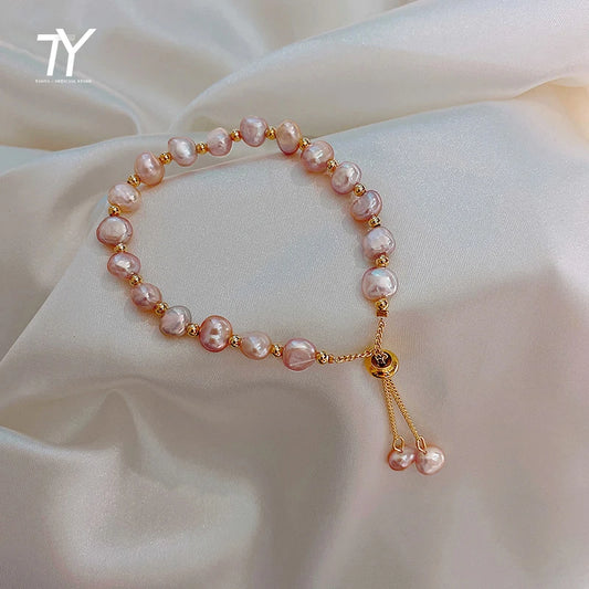 2020 New Baroque Natural Pearl Bracelet Sexy For Woman Bracelet Fashion Lady Temperament Bracelet Chaoren Jewelry South Korea