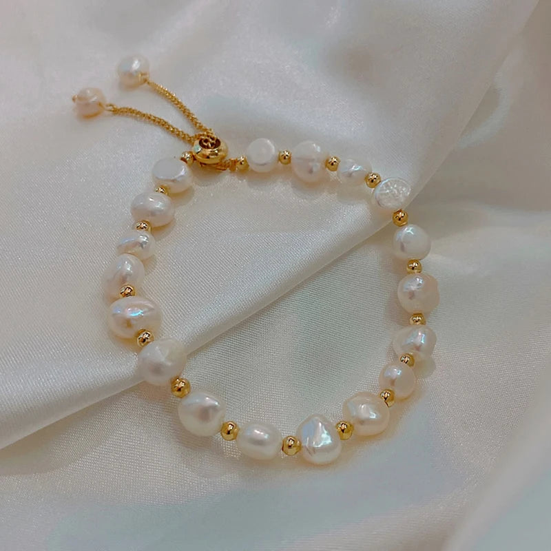 2020 New Baroque Natural Pearl Bracelet Sexy For Woman Bracelet Fashion Lady Temperament Bracelet Chaoren Jewelry South Korea